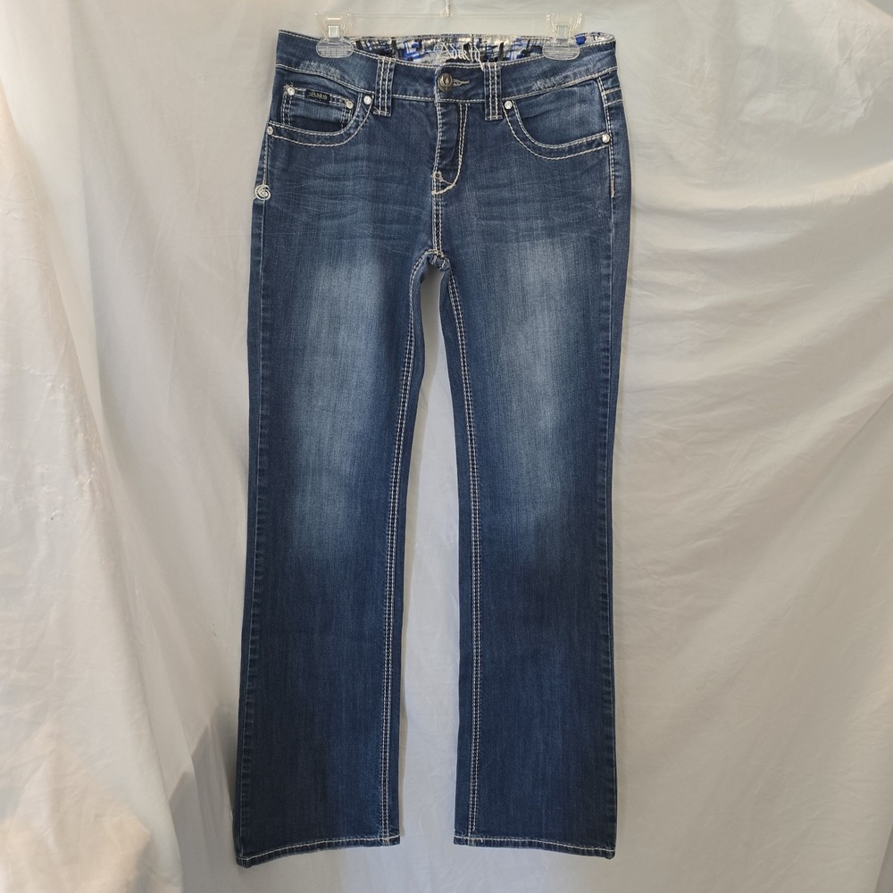 Adiktd Jeans Women's Bootcut Thick Stitch Rockabilly Y2K Embroidery Rhinestone 6